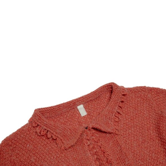 Steilmann (Germany) Vintage Garter Seed Stitch Picot Trim Cardigan : L - Picture 2 of 4